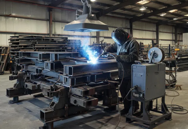 MIG welding structural fabrication fixtures