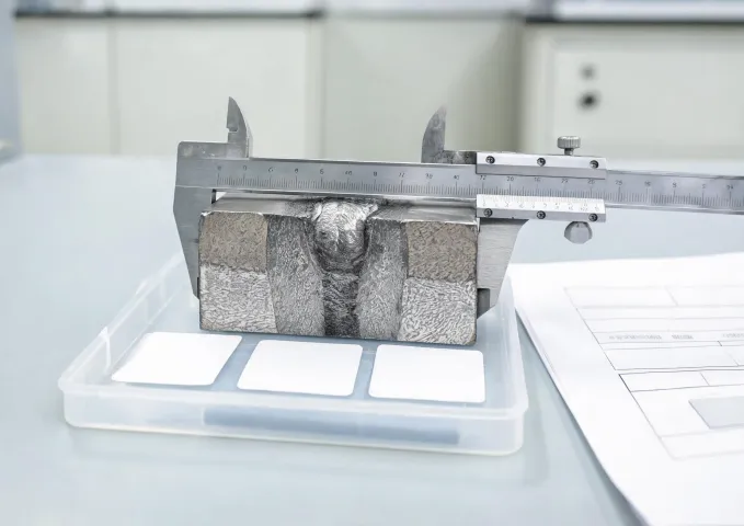 Macro inspection of a welded steel coupon